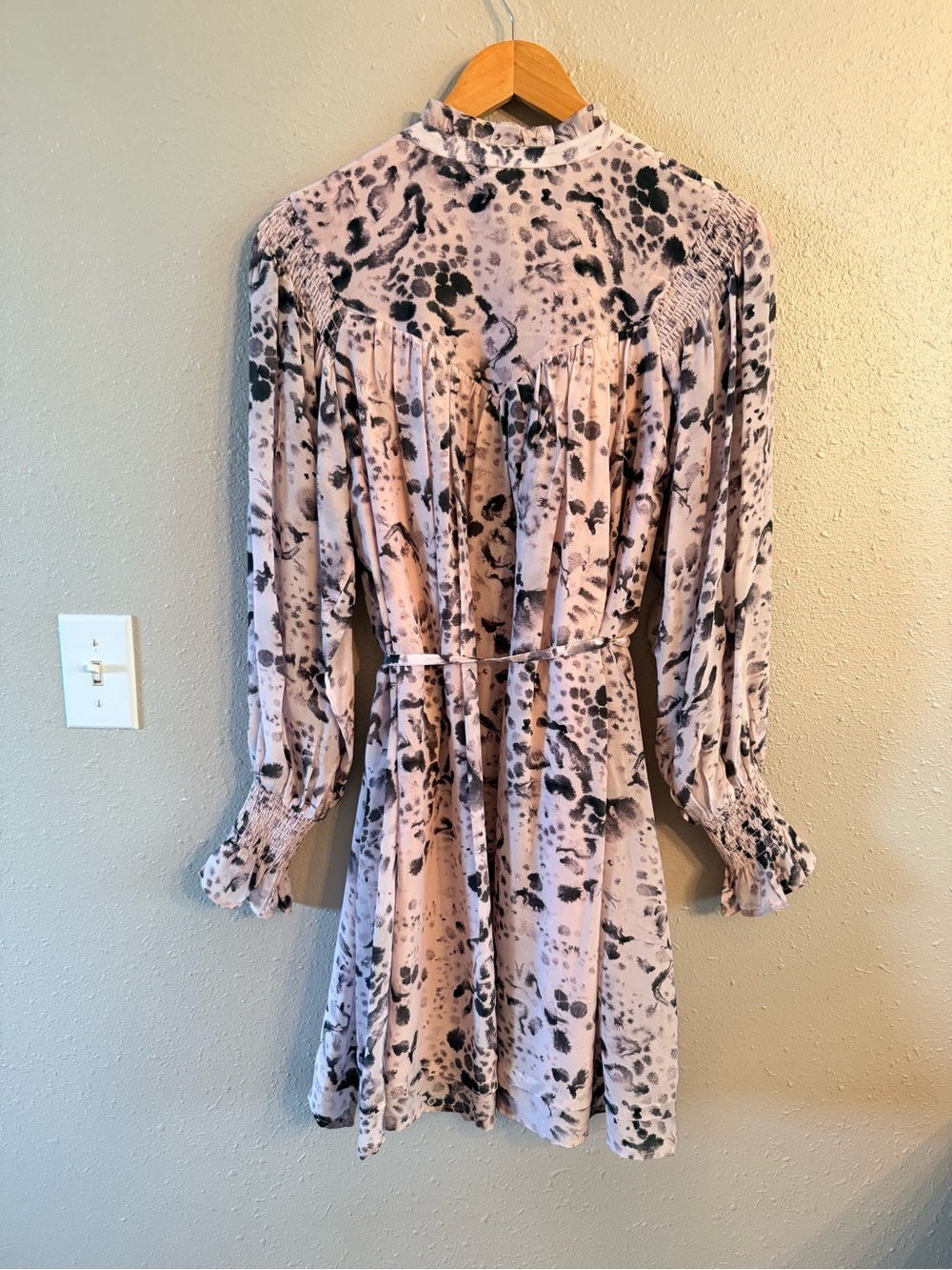 NWT All Saints Kelli Watku Mini Dress Pink Black Size 4 - Picture 6 of 12